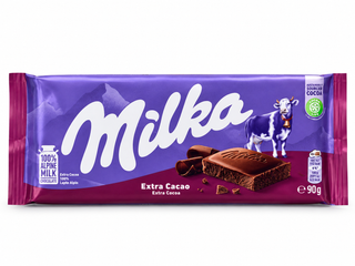 شکلات میلکا اکسترا کاکائو ۹۰ گرمی با بستهبندی بنفش، محصول برند Milka
